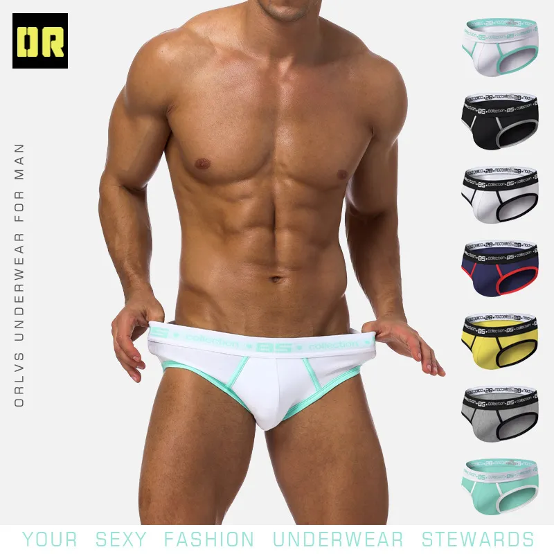 Brand Sexy Men Underpants Solid Briefs Cotton Cueca Tanga Comfortable Underpants Male Panties Mesh Breathable