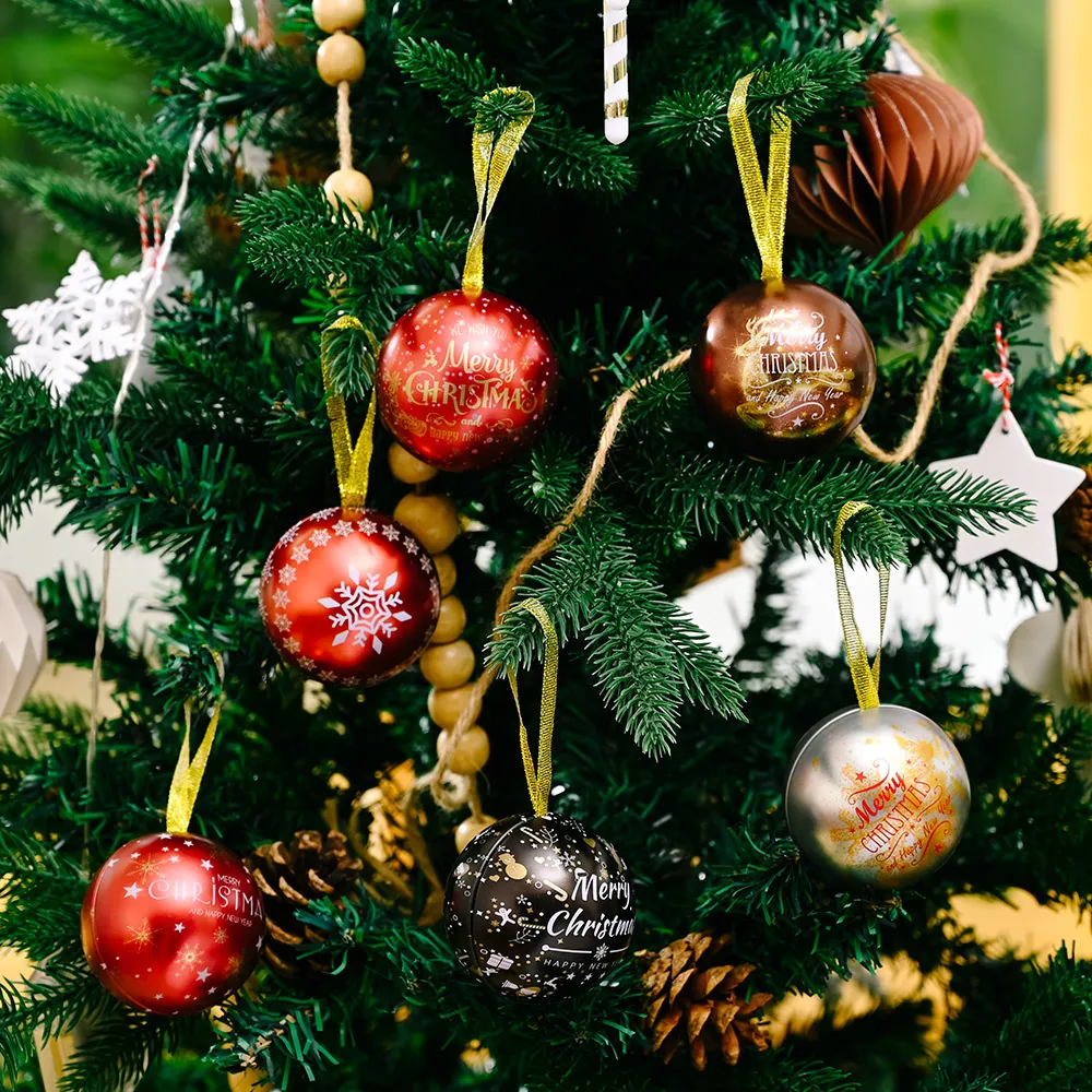 Christmas Decoration Tinplate Ball Christmas Tree Ornament Balls