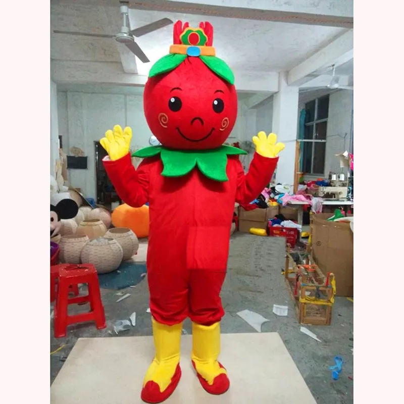 Rendimiento Red Medlar Mascot Costume Halloween Christmas Fancy Party Personaje de dibujos animados Traje Traje Adulto Mujeres Hombres Vestido Carnaval Unisex Adultos