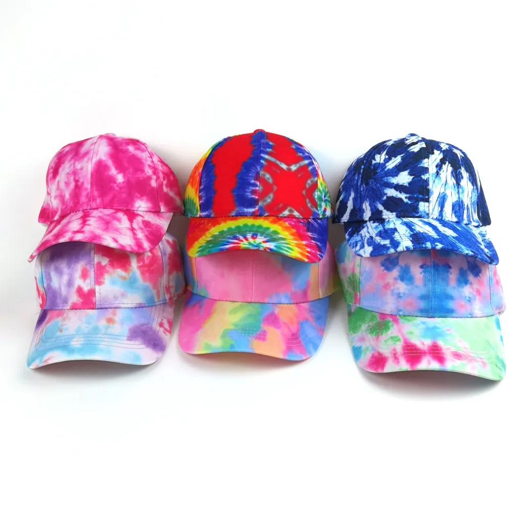 Baseball hats Summer casualn Tie Dyed ball cap snapback Unisex Adjustablel Versatile Sun Shading caps Fashion Hip Hop Sunscreen hat LT5