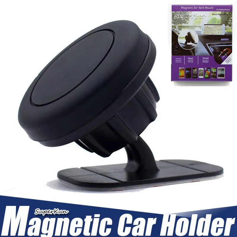 Adesivo de suporte do suporte do suporte do titular do carro do carro magnético do ventilador de ar para o telefone móvel com caixa de varejo
