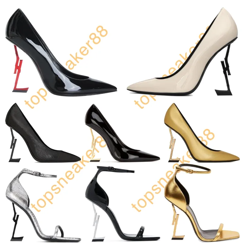 Paris kadınlar elbise ayakkabıları yüksek topuklu lüks tasarımcılar ayakkabı 10 cm topuklu siyah altın altın düğün dipleri