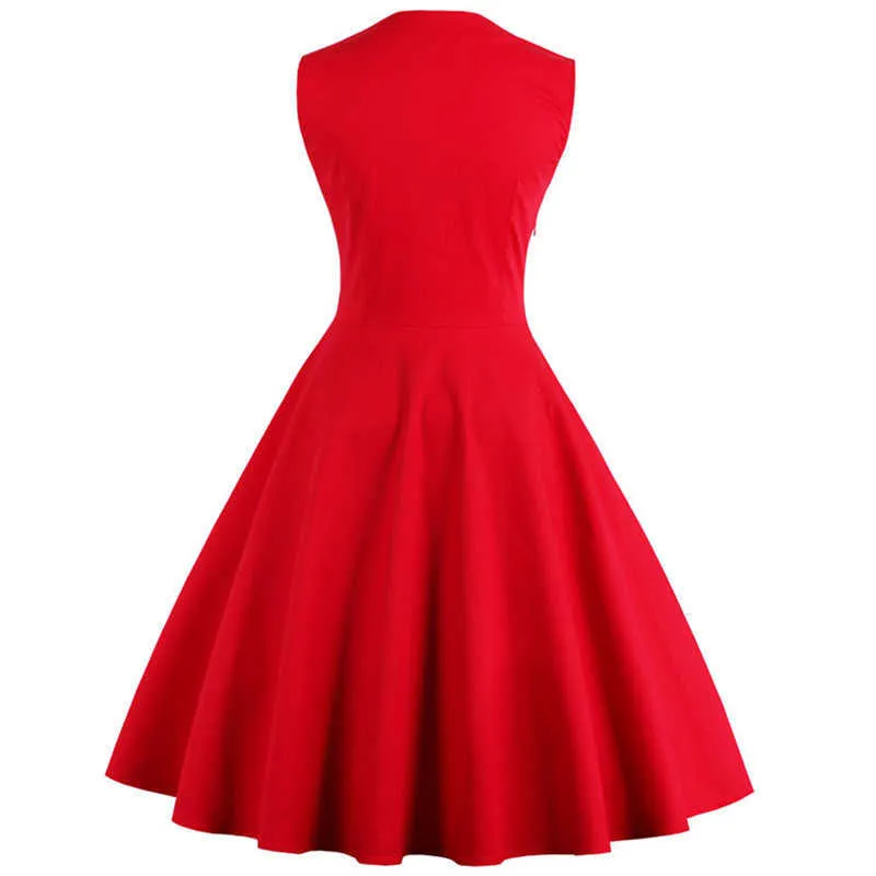 S-4XL Женское платье в стиле ретро 50-х 60-х годов в стиле рокабилли в горошек, летние вечерние платья, элегантная туника, повседневные платья 210705197b
