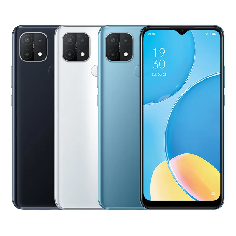 Telefono cellulare originale Oppo A35 4G 4 GB RAM 64 GB 128 GB ROM Helio P35 Octa Core Android 6,52 "Schermo intero 13 MP AI 4230 mAh Face ID Fingerprint Smart Cellphone