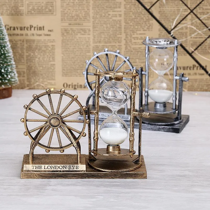Rétro grande roue sable sablier ornements décor à la maison Europe modèles cadeaux Articles d'ameublement objets décoratifs Figurines