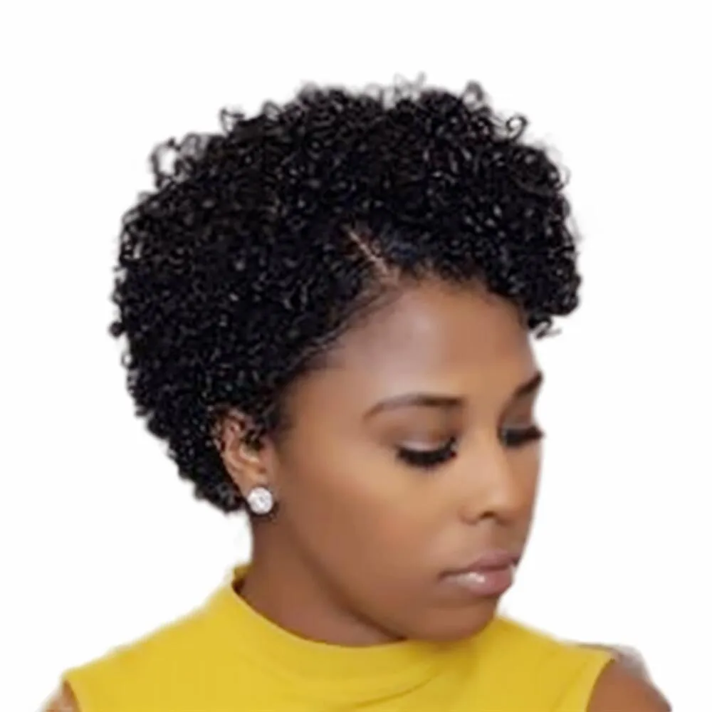 Short Afro Kinky Curly Human Hair Wigs for Black Women Brazilian Machine Made pixie cut Wig