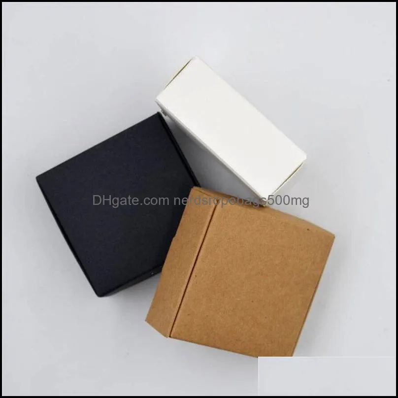 50pcs Small Black white Kraft paper gift cardboard packaging paper box Craft carton package for packing handmade soap/candy box
