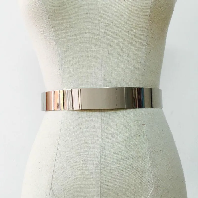 Designer Adjustable Metal Belt For Women Bling Gold And Silver Plates Vintage Style Simple Luxury Mirror Waistband For Dresses From Value111 15.38 DHgate.Com