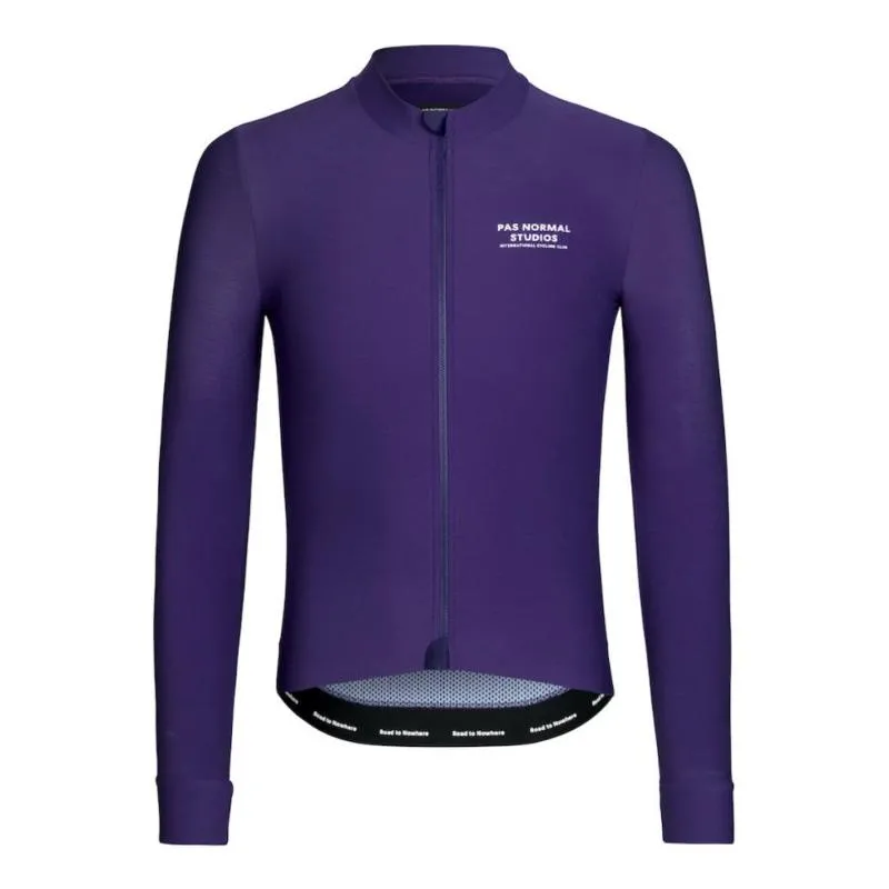 Team Race Fit PNS Winter Thermal Fleece Cykling Jerseys Långärmad Bike Ropa Ciclismo med dragkedja Pocket Purple Racing Jackor