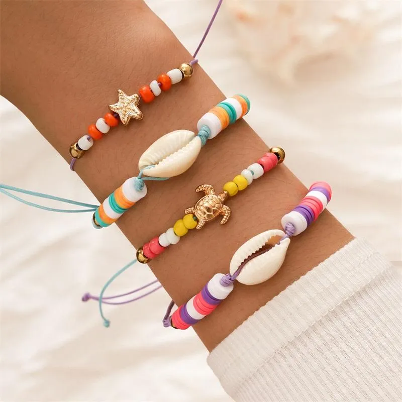 Bohemian Handmade Colorful Boho Beaded Bracelets For Women With Natural  Shell Weave And Hand String Charm Featuring Sea Turtle And Starfish From  Uniqueonecarat123, $1.82