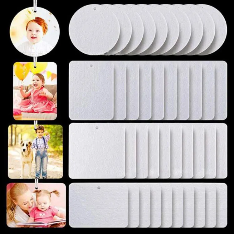 Hot Sublimation Blank Air Freshener 10*7cm Square Felt Material Sheet