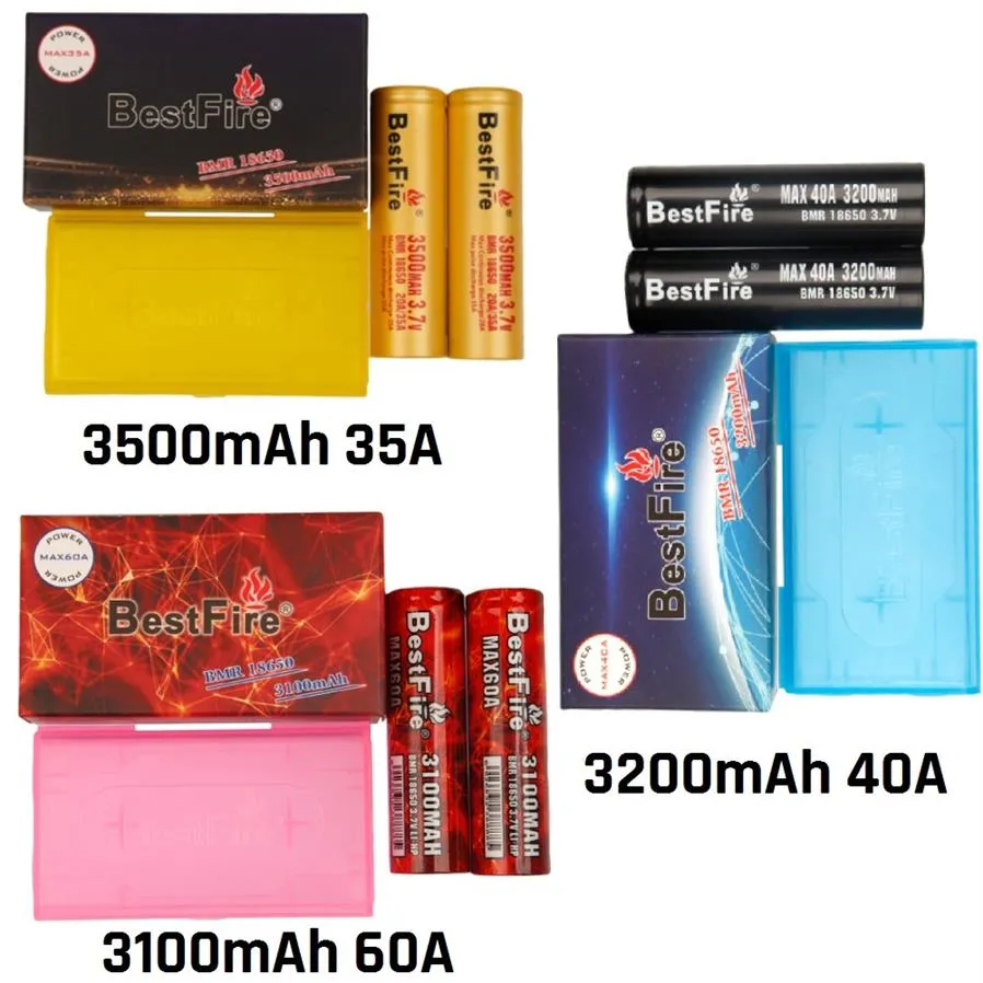 Orijinal En Iyi Fire 18650 Pil IMR BMR Şarj Edilebilir Lityum Vape Mod Batarya 3100mAh 3200mAh 3500mAh 35A 40A 60A Kırmızı Siyah Sarı Flata20