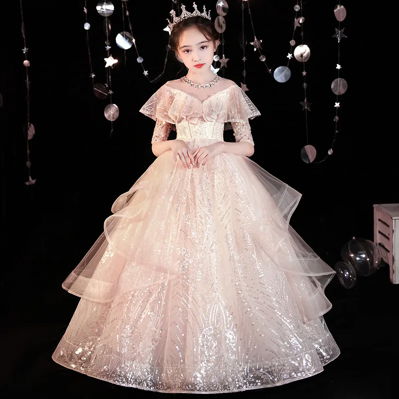 Plus Size Girl Pageant Dress Hot Pink Lovely Tiers Organza Skirt Backless Ruched Long Kids Formal Gowns Party Celebrity Dress for Teens