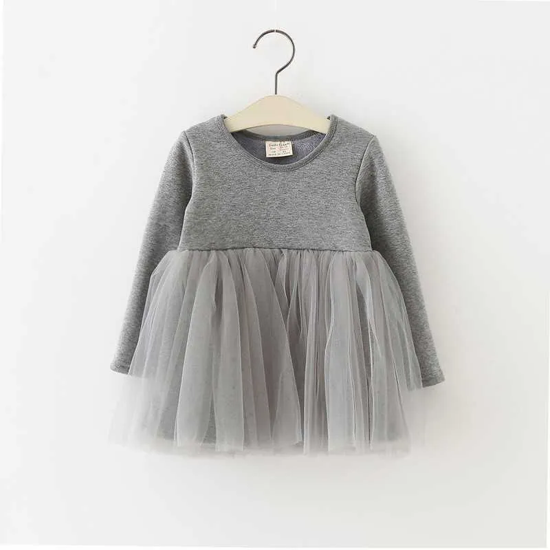 Baby girls dresses for party and wedding princess dress long Sleeve with Voile keep warm Tutu Dance Dress 9 Months-3Years (19)