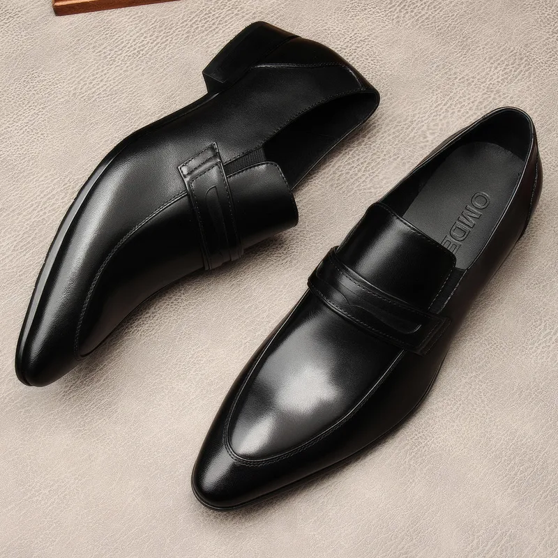 عارضة أوكسفورد أحذية الرجال الأحذية الأحذية جلد طبيعي تنزلق على الأعمال الزفاف أشار تو رسمي اللباس اللباس حذاء لوفر