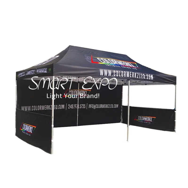 Tente d'événement Pop Up 10x20ft pour l'affichage publicitaire de marketing avec sac à roulettes d'impression en polyester 600D cadre en aluminium