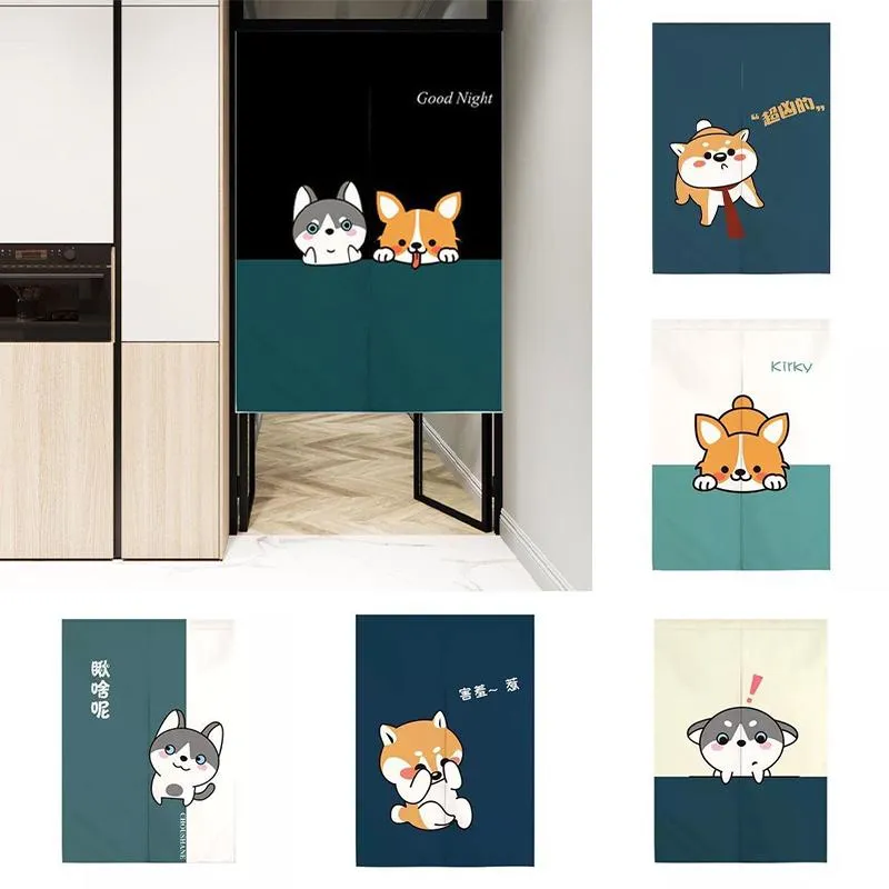 Karikatür Keji Sanat Fengshui Bez Kapı Perde Mutfak Yatak Odası Bölme Yarım Panel Karartma Drates