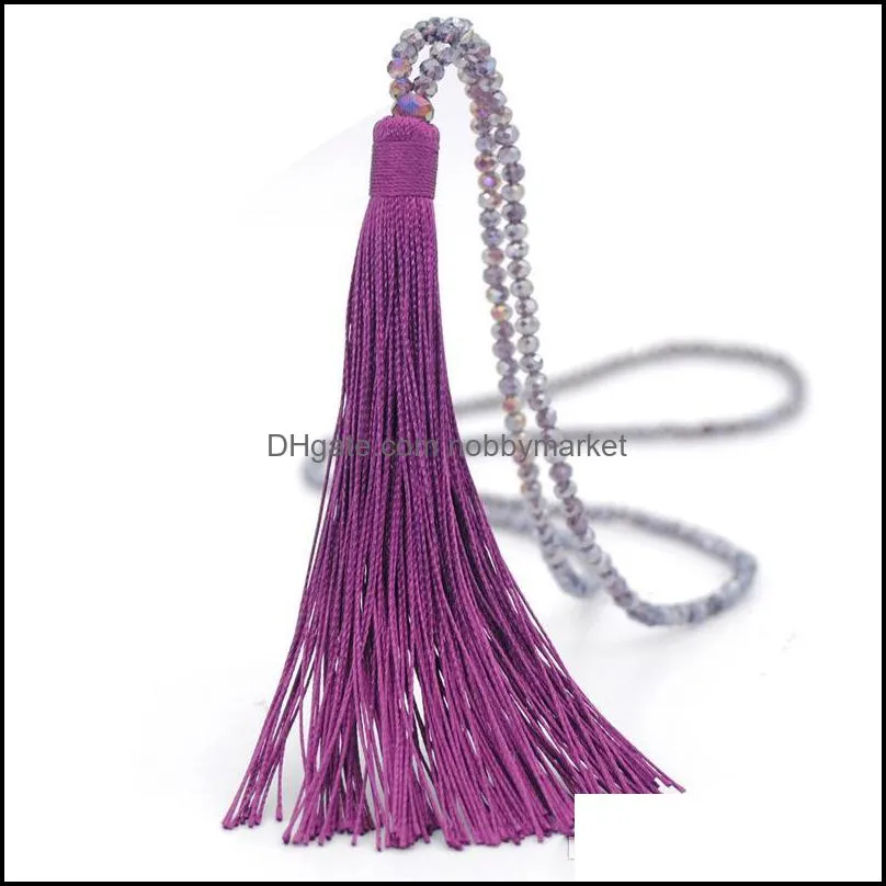 Wholesale American Crystal necklace popular tassel pendant bohemian Tassel Necklace