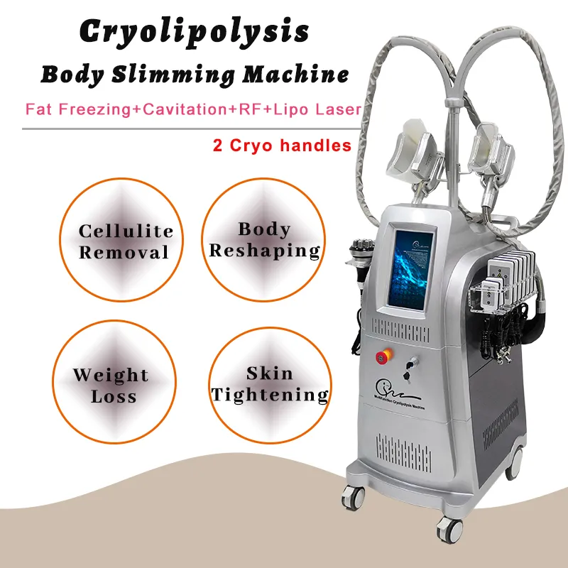 2 Cryo Heads Fat Freezing Machine Cryolipolysis Cryotherapie Gewichtsverlies Snelle en effectieve bil cellulitis verwijderen