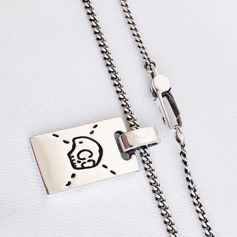 2021 Hot Selling Double G Letter Imp Skull S925 Sterling Zilveren Hanger Hip Hop Mode Koppel Ketting