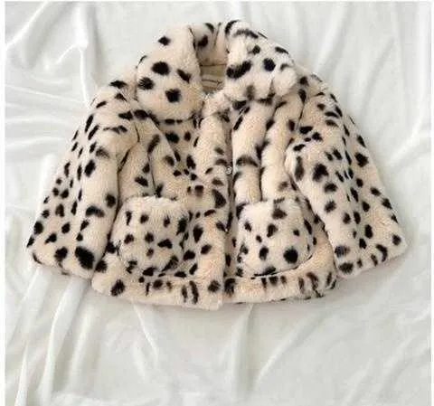 Kids leopard fur coat sales
