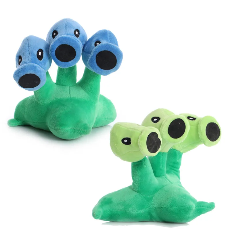 Pflanzen gegen Zombies 2 Plüschspielzeug - Tri -Peashooter -Stoffpuppe 17 cm/6,7 Zoll