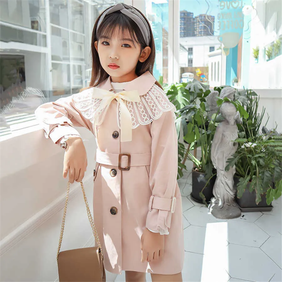 Fashion Baby Girls Trench Cotton Long Kids Windbreak Jacket Spring Autumn Winter Warm Child Dust Coat Baby Outwear Clothes H0909