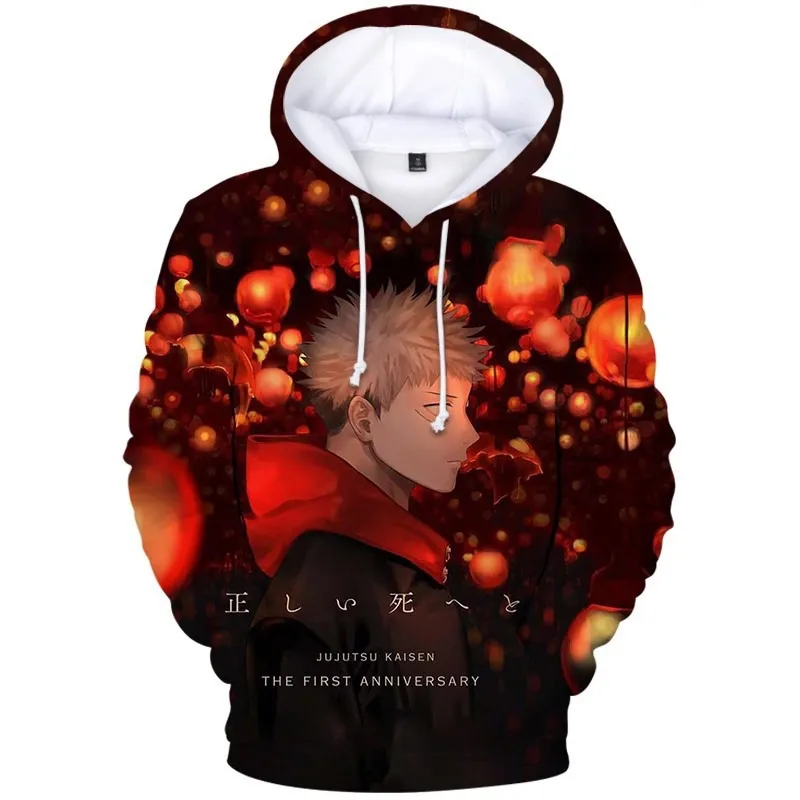 Impressão 3D Jujutsu Kaisen Spell Back War Camisola Japonesa Animação Periférica Masculina Com Capuz