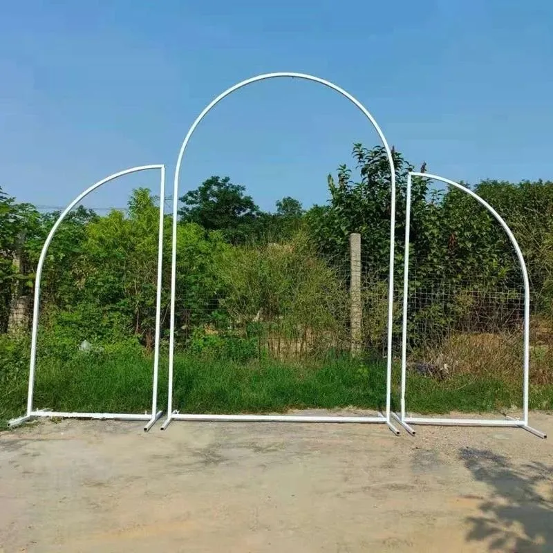 Party Decoration 1 Set=3pcs Wedding Arches Iron Pipe N-shaped Flower Stands Metal Props Background Artificial Decorations