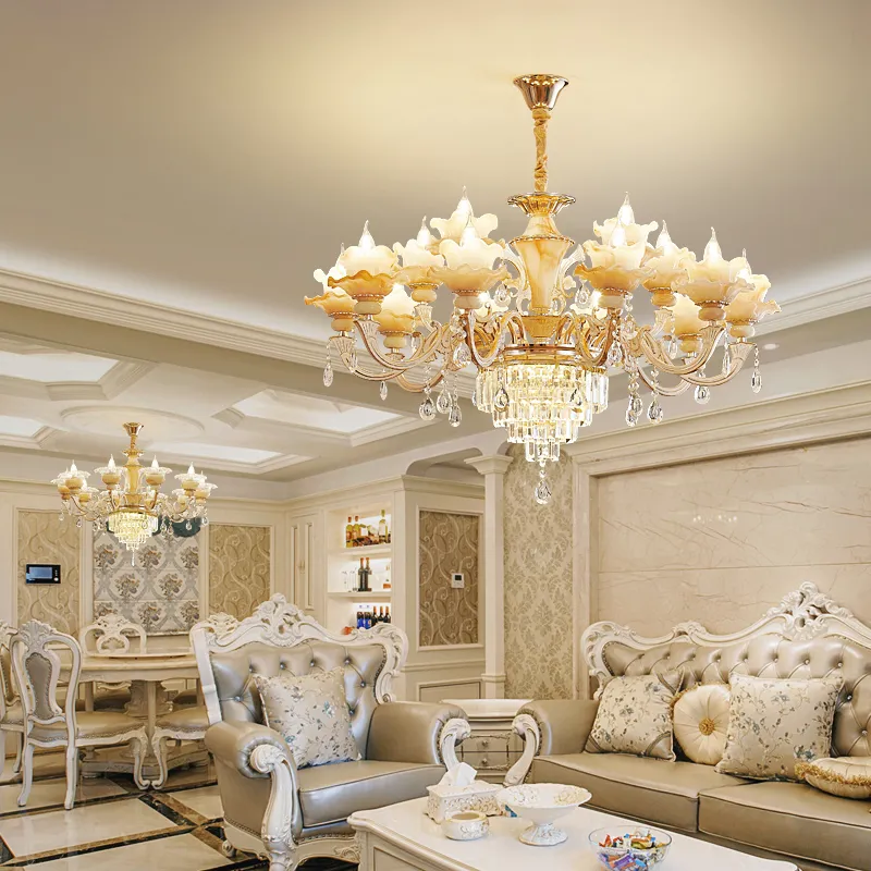 GMlixin Large Crystal Chandelier Modern Luxury Pendant Ceiling Lights Fixture for Dining Living
