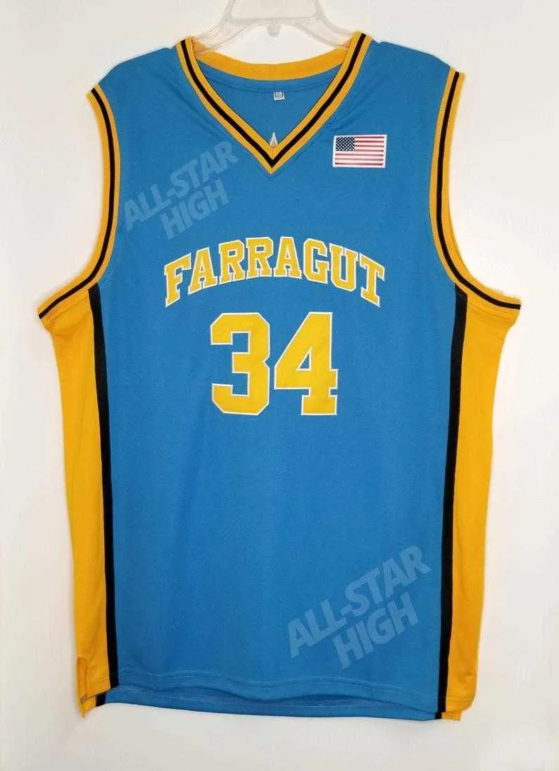 34 Maglia da basket Kevin Garnett High School Farragut Ricamo retrò di ritorno al passato cucito con qualsiasi nome e numero