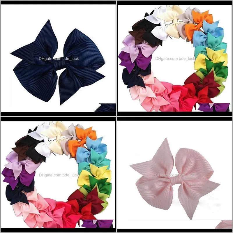 Aessories Baby, Maternità20 Pz/lotto Fiocchi per capelli per bambini Boutique di moda Clip a coccodrillo Nastro in grosgrain Fascia per capelli Goccia di colore caramella Consegna