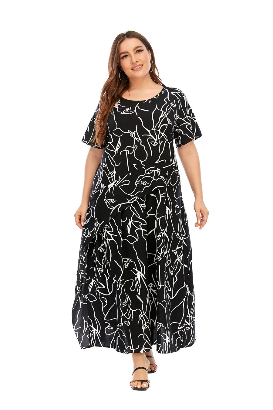 4xl black long dress Plus Size Black Gothic Halter Maxi Dress (3XL4XL) Midnight Hour