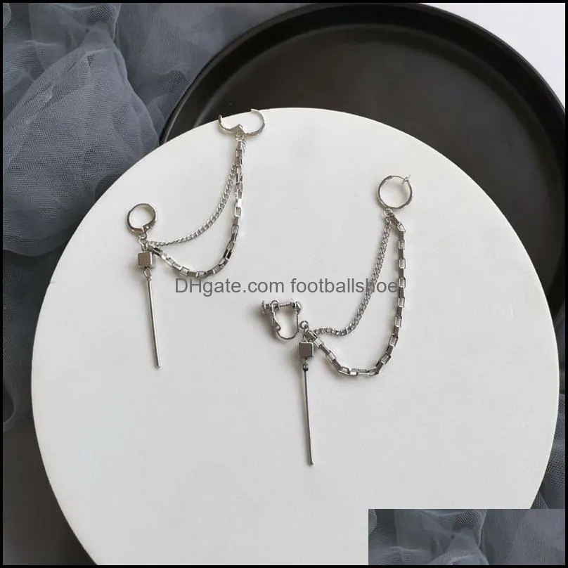 Creative Personality Hip-Hop Punk Wind Earrings Chain Type A Word Tassels Eardrop Women Jewelry Gifts Dangle & Chandelier