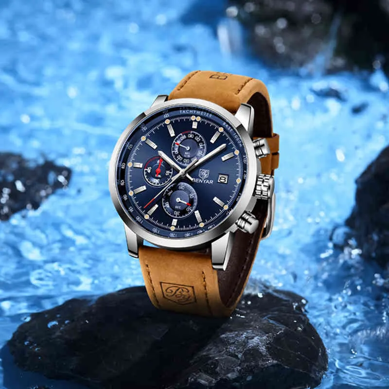 BENYAR Orologi Uomo Luxury Brand Orologio Al Quarzo Moda