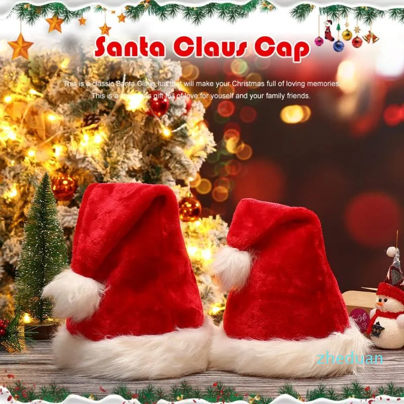 Mössor för vuxna barn God julklassisk bomull Santa Claus Cap Festival Supplies Plush Hat