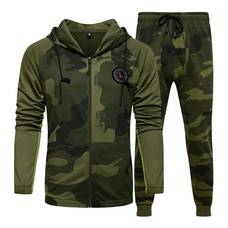 Survêtements pour hommes Tenue décontractée Sports Youth Suit Camouflage Au printemps