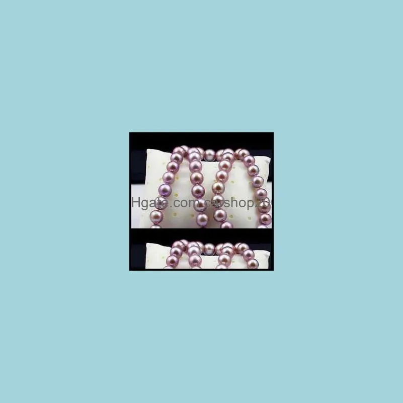 Ударные ожерелья с бисером. Ювелирные украшения 9-10 мм натуральное южно-морское пурпурное ожерелье из жемчуга 18-дюймовое S925 Sier Aessories Drop Delive 2021 IYX60