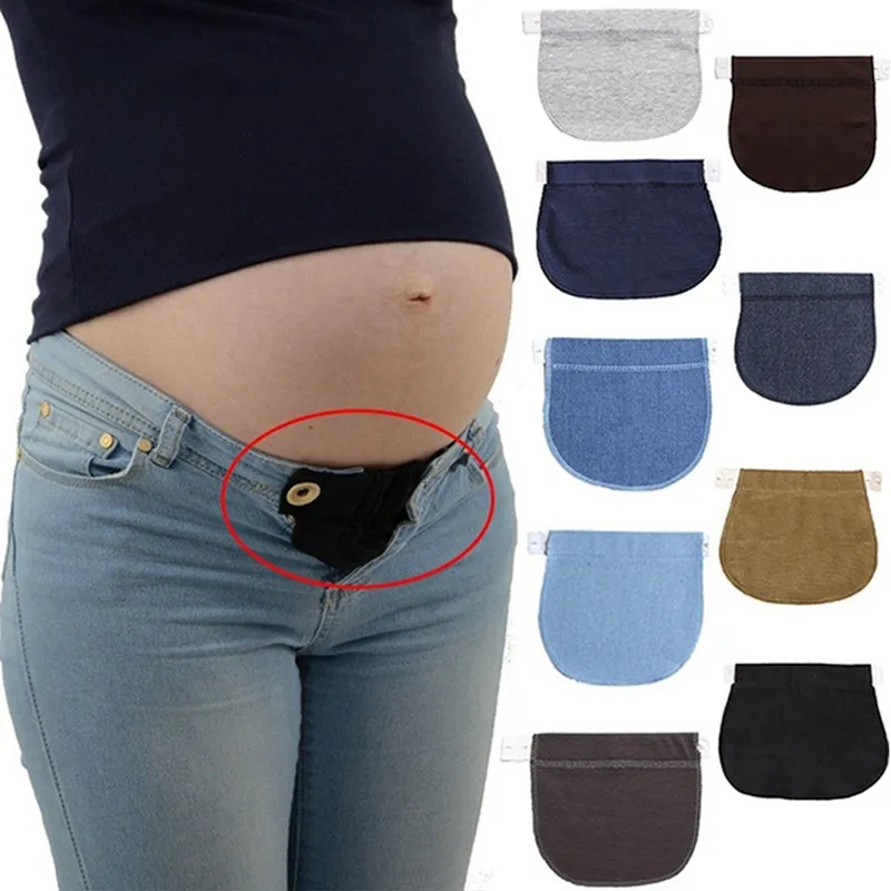 Women Adjustable Elastic Maternity Pregnancy Waistband Belt Waist Extender Clothing Pants For Pregnant Sewing Accessories 0635