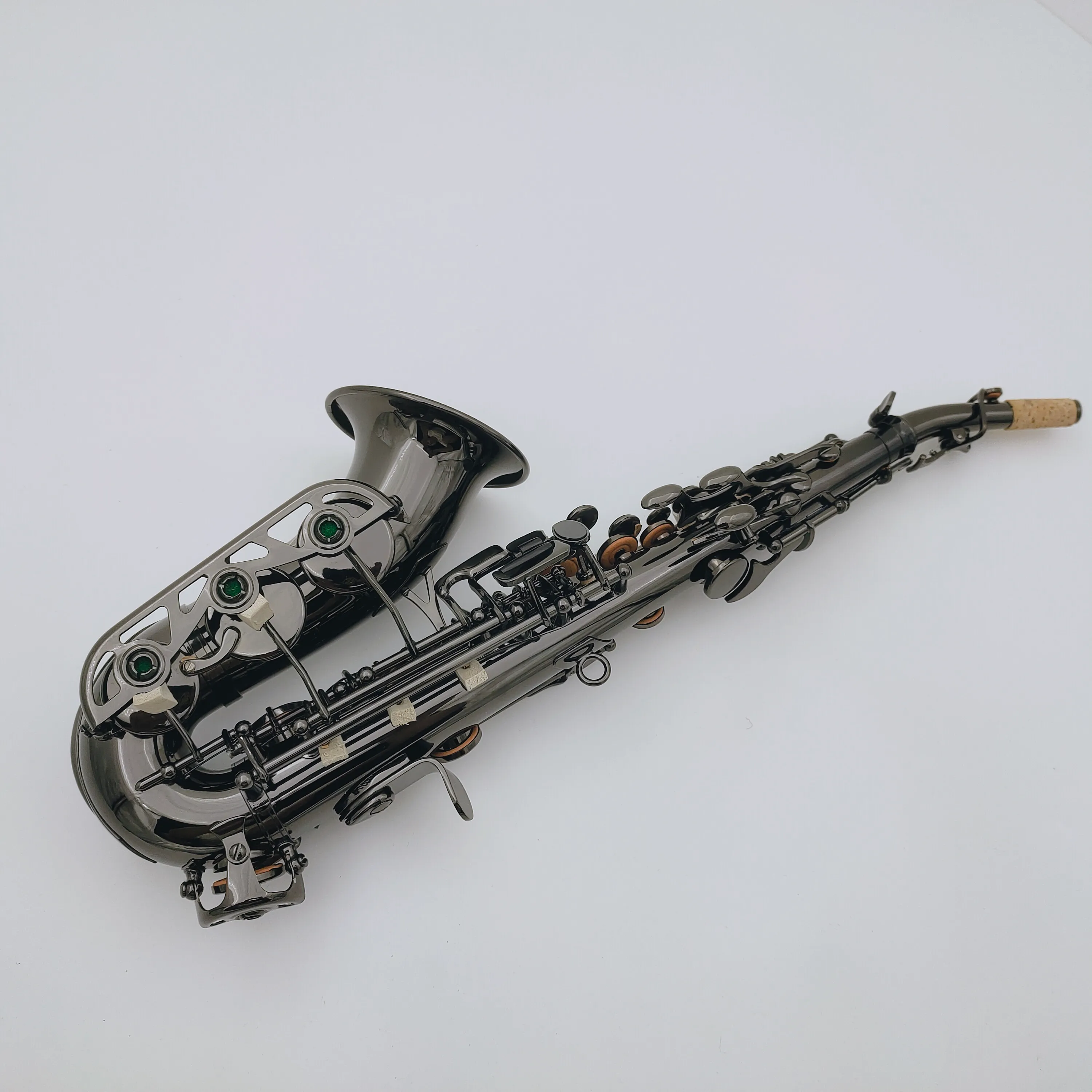 湾曲したソプラノサックス Bケースとアクセサリーを備えたフラット 