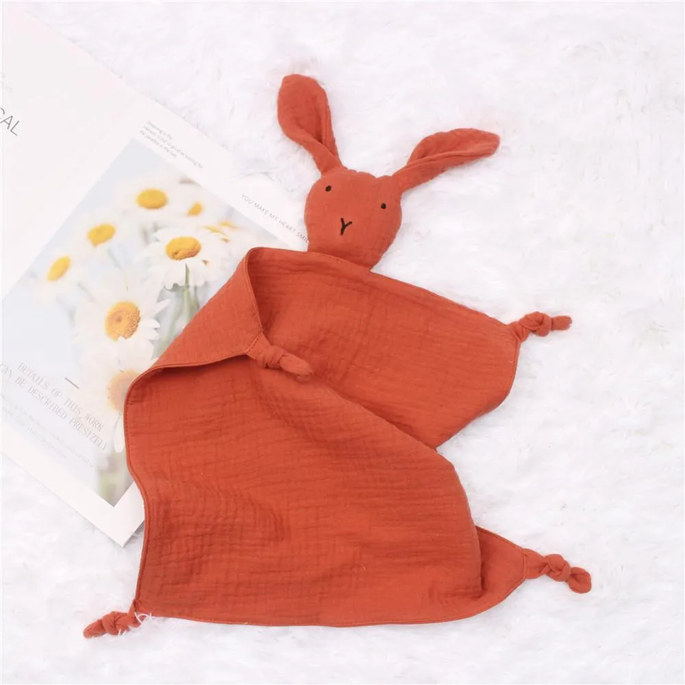 A970 bébé bébé coton bio dort avec la poupée lapin bave serviette bébés bavoir bandana burp chiffons