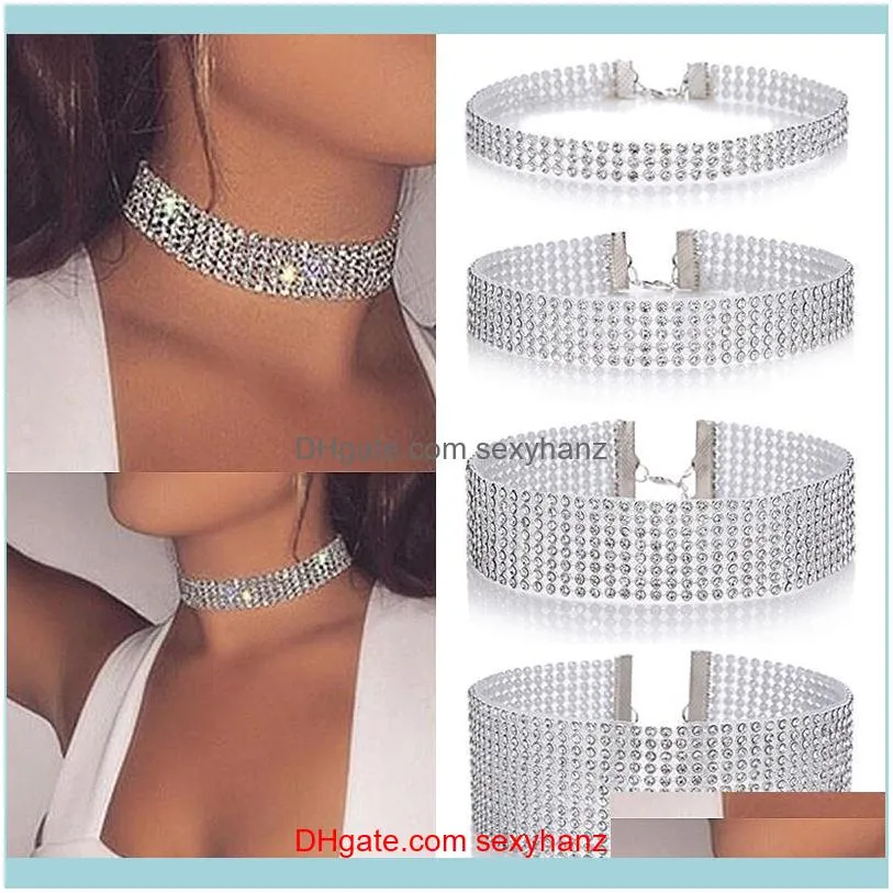 Necklaces & Pendants Jewelrysize Multi-Layer Unique Necklace Choker White Shinning Charming Jewelry Chain Women Wedding Anniversary Gift Cho