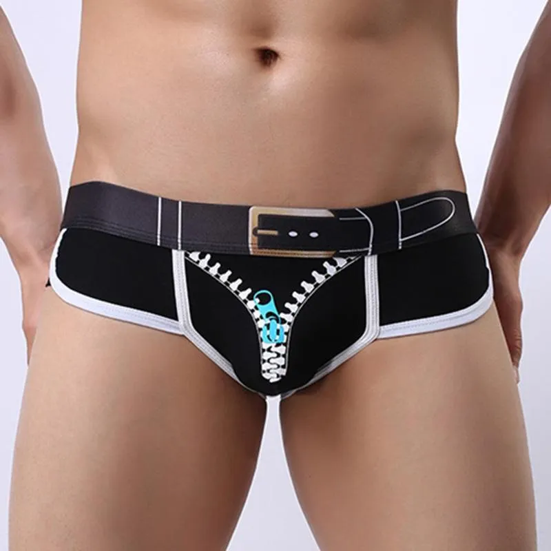 Underpants homens impressão moda lingerie respirável sexy gelo seda breves cueca funy macho roupas gays sissy calcinha inmitate