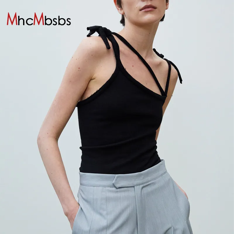 Camis Backless Black Tank Top Dames Bandage Corset Tops Zomer Vrouw Y2K Kleding Camisole Casual Party Streetwear 210517