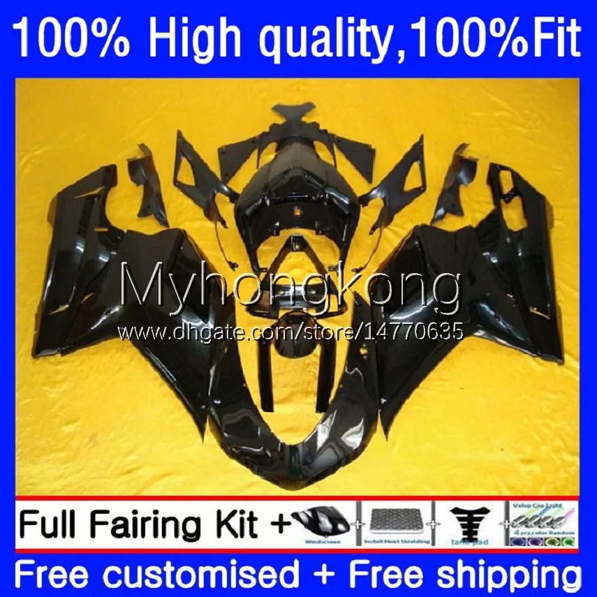 Fairas de injeção para Ducati 848R 1098R 1198R 848 1098 1198 S R Bodywork 14No.29 848S 1098 07 08 09 10 11 12 1198 2007 2008 2009 2010 2012 2012 2012 OEM lustroso Black Body Kit