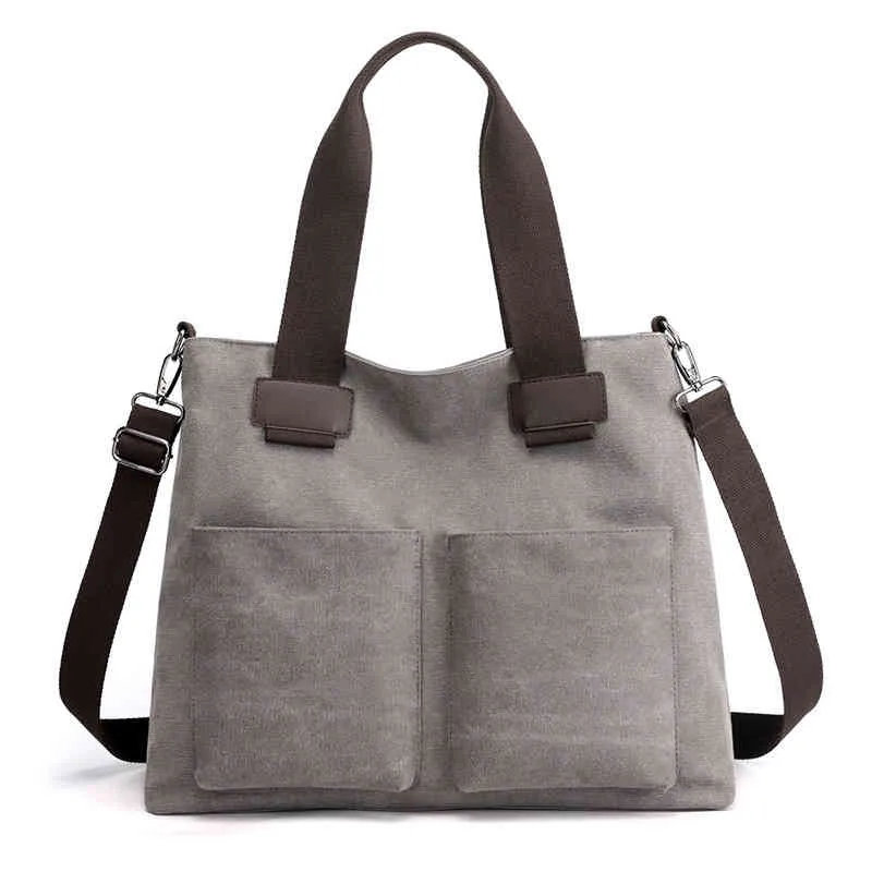2021 модная повседневная женская сумка сумка на плечо верхняя ручка тратвера большой емкости холст модный пакет
