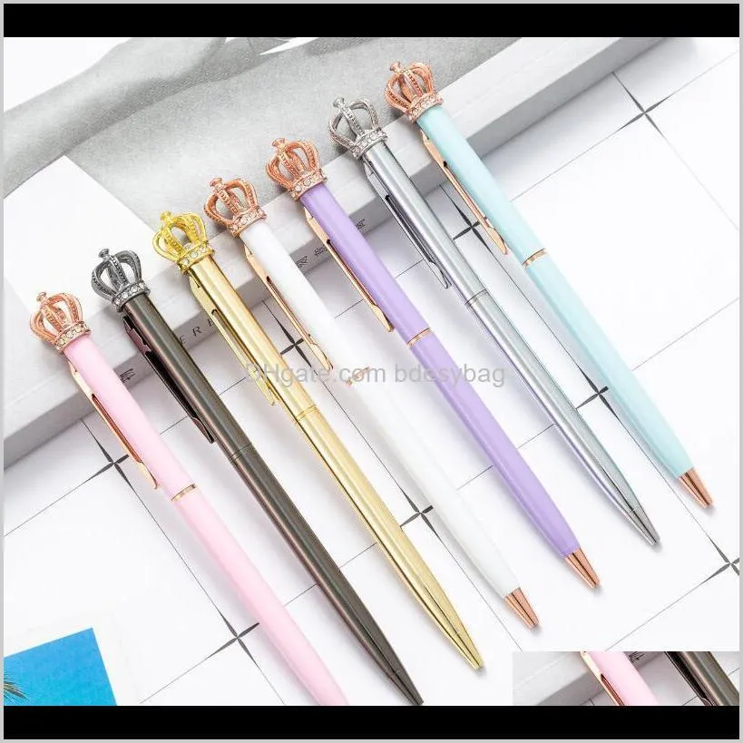 Pennor Skriva Tillbehör Kontorskolan Business IndustrialMulticolor Pendot Metal Creative Ballpoint Pen Custom Logo Crown Modeling Annons