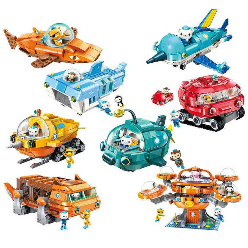 Criador Anime Octonauts Octopod Octopus Barnacles Bonecas Blocos de construção Conjuntos de tijolos Modelo de desenho animado clássico Brinquedos para presente infantil G220214