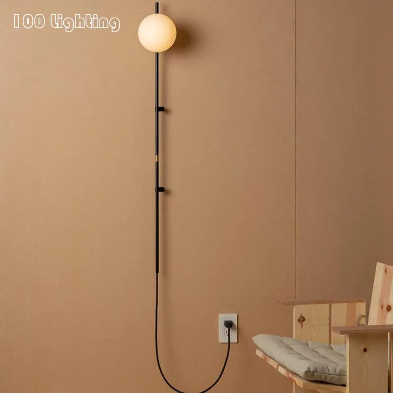 Minimalist Bedside Wall Lights White Glass G9 Bedroom Office Livingroom Sconce Painted Metal Plug 90-260V Lamps