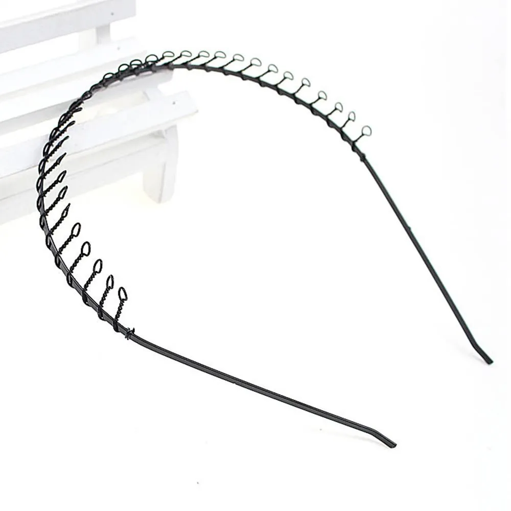 Svart Tand Headband Metal Brots Mäns Kvinnors Hår Hopp Band Head Piece Hot Mens Kvinnor Unisex Hair Styling Tillbehör